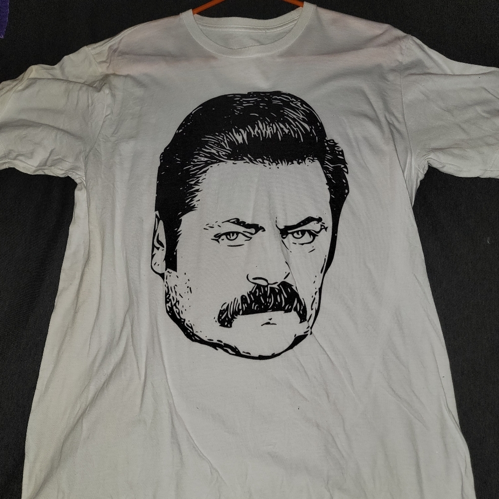 Parks and Recreation Ron Swanson T-Shirt - Medium - White